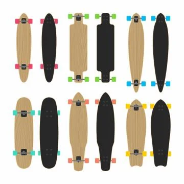 Skateboard type set Stock Illustration