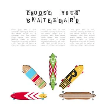 Skateboard vector flat Stock Illustration