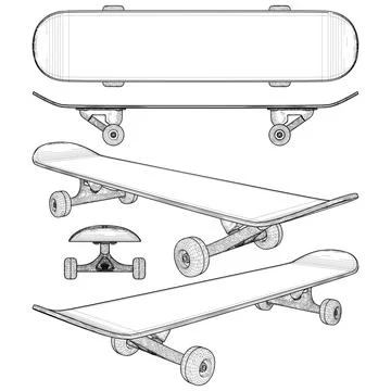 Skateboard Vector. Stockillustratie