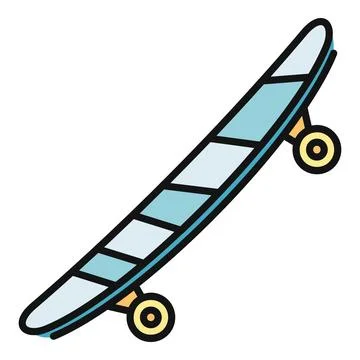 Skateboard vector illustration with blue top and yellow wheels Stock Illustration