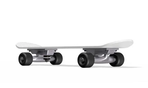 Skateboard on a white background. 3d rendering Stock Illustration