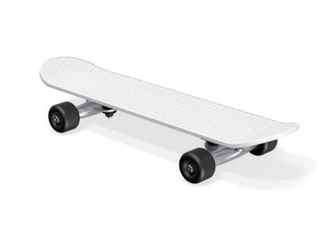 Skateboard on a white background. 3d rendering Stock Illustration