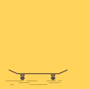 Skateboard on the yellow Illustrazione stock