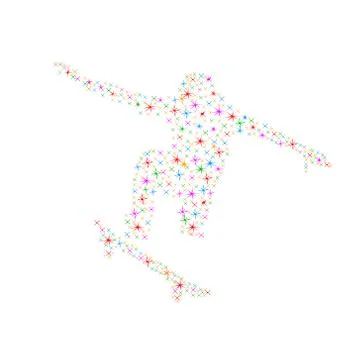 Skateboarder abstract background vector template concept Stock Illustration