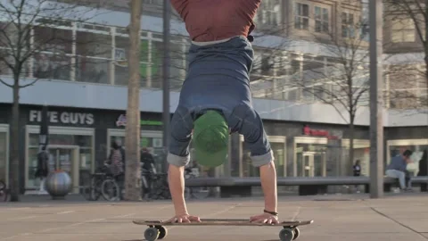 Skateboarder at Berlins Alexanderplatz Stock Footage 162759690