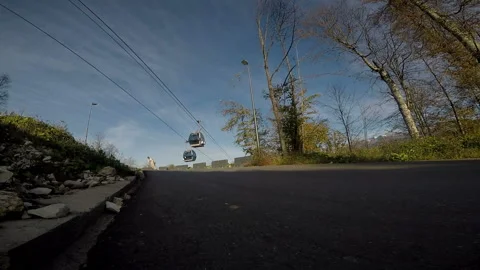 Skateboarder is driving down the road Stock-Footage 93729287
