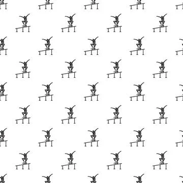 Skateboarder grinding rail repeating pattern design Stock Illustration