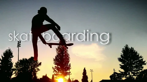 Skateboarder jump 3D Stock Footage 36309451