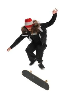 Skateboarder Jumping Stock Photos