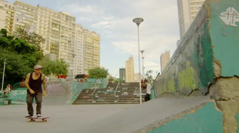 Skateboarder performing an Kick flip Video stock 61274915