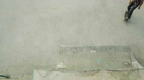 Skateboarder performing a lip trick Stock Footage 61274881