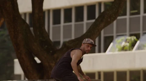 Skateboarder performing skating tricks Stock Footage 61273837