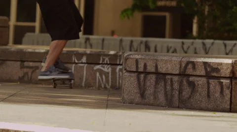 Skateboarder performing skating tricks Stock Footage 61273849