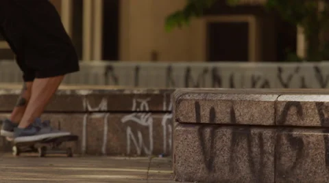 Skateboarder performing skating tricks Stock Footage 61273860