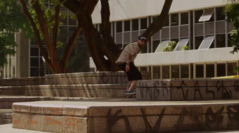 Skateboarder performing skating tricks Video stock 61273874