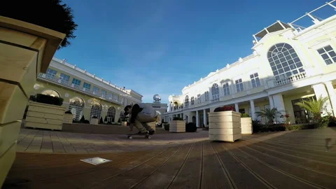 Skateboarder performs a jump Video stock 94249259