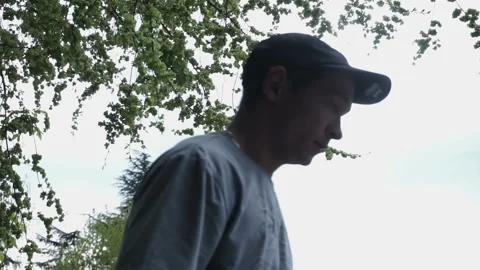 Skateboarder rides forward from the ramp Video stock 102485262