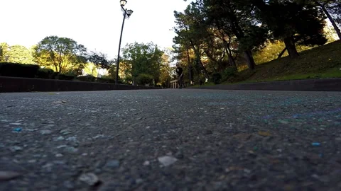 Skateboarder rides over the camera Video stock 93729097