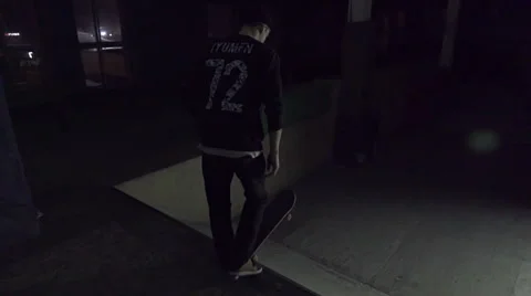 Skateboarder rolled into ramp Stock Footage 64761389