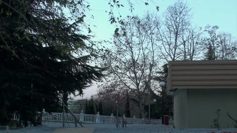 Skateboarder rolls down on the handrails Video stock 93729469