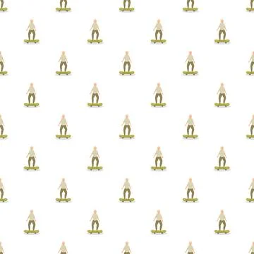 Skateboarder seamless pattern for active lifestyle background Stock Illustration