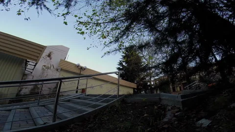 Skateboarder slides on the railing Stock-Footage 93843163