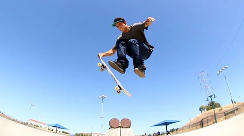 Skateboarder Slow Motion Stock Footage 43360613