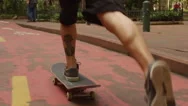 Skateboarders Riding Skateboard On The Street Stock Footage