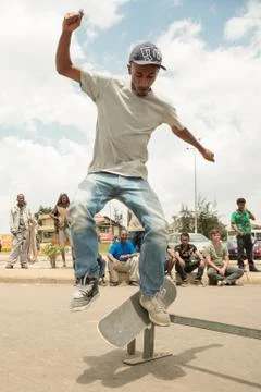 Skateboarding in Addis 스톡 사진