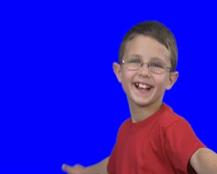 Skateboarding on a blue screen Stock Footage 10714863