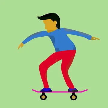 Skateboarding boy Stock Illustration