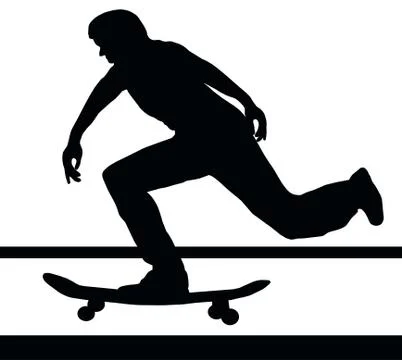 Skateboarding building up speed Illustrazione stock