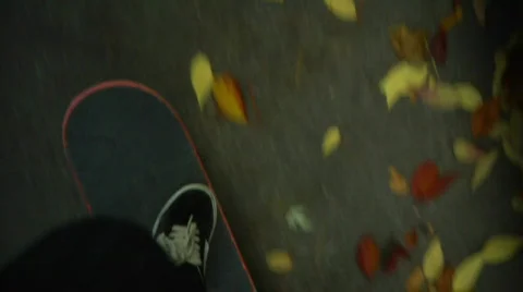Skateboarding in fall 스톡 동영상 874577