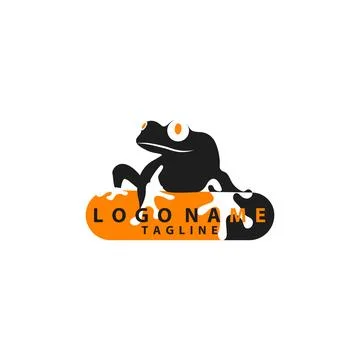 Skateboarding frog logo design vector Stock Illustration
