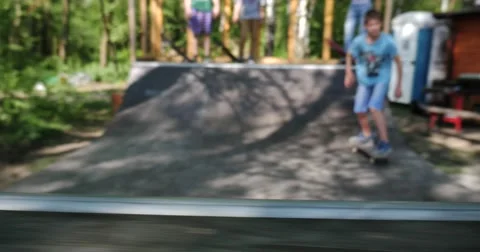 Skateboarding Half Pipe Shallow Depth 4k Stock Footage 49930285