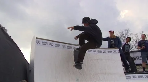Skateboarding halfpipe Stock Footage 51027493