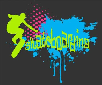 Skateboarding Stock Illustration
