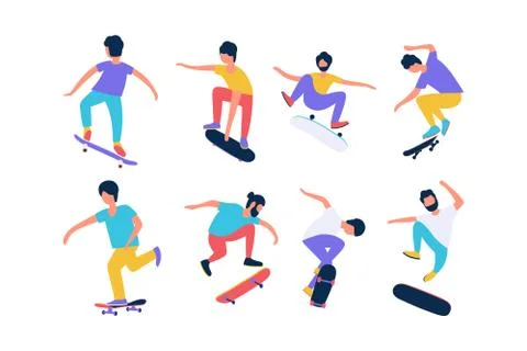 Skateboarding Stock Illustration