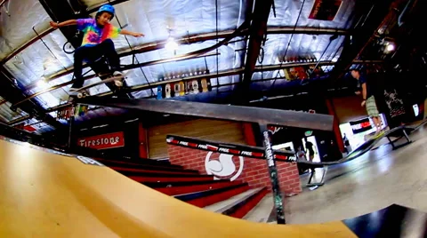 Skateboarding Loop - Boardslide Stock Footage 41756689