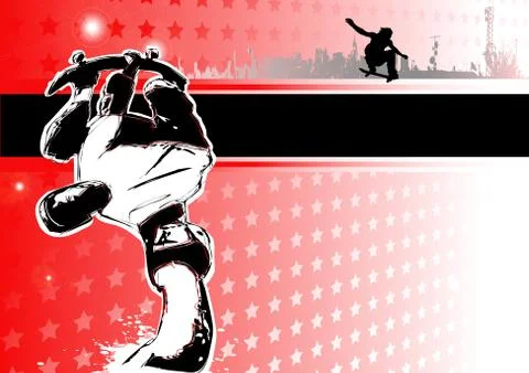 Skateboarding poster background Stock Illustration