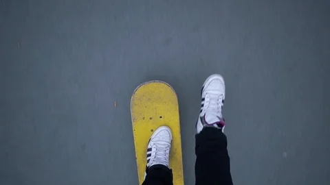 Skateboarding on road point Stock Footage 89401101