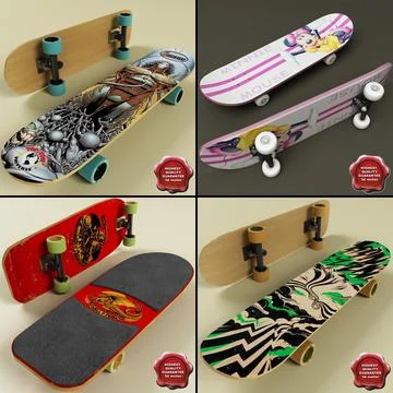 Skateboards Collection 3D Model