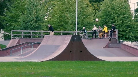 Skateboards on the ramp Stock Footage 94541827