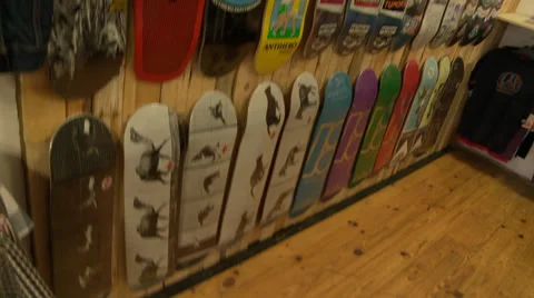 Skateboards on a wall Video stock 27348640