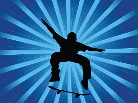 Skater blue Stock Illustration