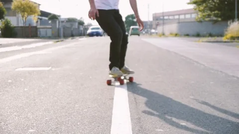 Skater carving just in front of the camera Stock Footage 81822555