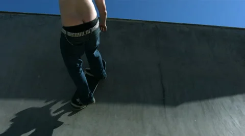 Skater does trick in air Video stock 62280519