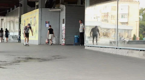 Skater Doing a Trick Stock Footage 52195541