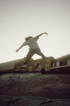 Skater doing a trick Stock Photos