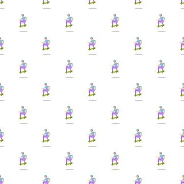 Skater jumping skateboard seamless pattern design Illustrazione stock
